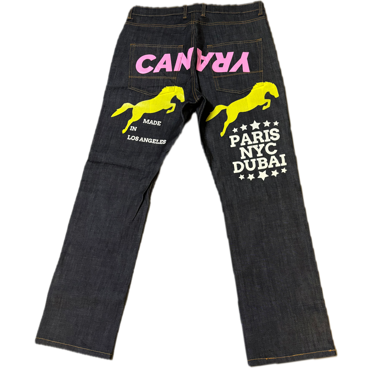 CANARY GLOBAL DENIM PANTS (pink/yellow)